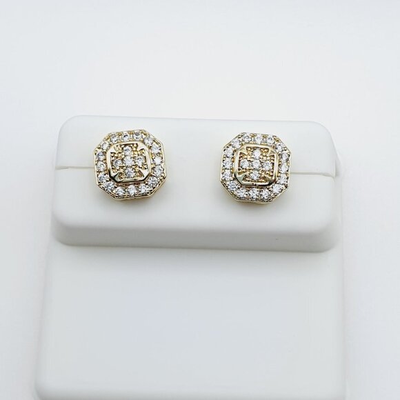 14K Gold Plated Cubic Zircon Earrings, INUS1BR319 - Picture 6 of 10